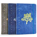 Fanery Sue Journal Notebook 3 Pack Tree of Life Journals for Writing A5 College Ruled Lined Writing Personal Diary Notebooks 180° Lay Flat Thick Paper Hard Cover Leatherette 200 Pages - color: Sea Blue/Dark Blue/Dark Gray, style: 3 Pack