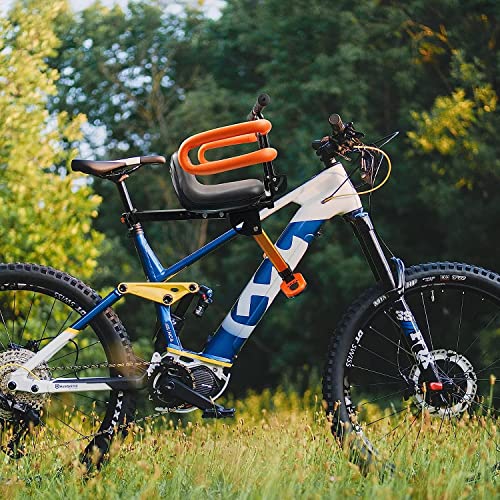 Child Bike Seat for Adult Bike,Retractable Baby Bike Seat Front Mounted for Children 2-6 Years Old - color: gold for MTB