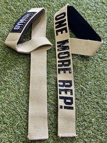 Gymish Lifestyle One More Rep Lifting Straps 24 Inch Non-Slip Soft Pad Wrist Strap for Weightlifting, Deadlifts & Powerlifting, Bodybuilding, Heavy Duty Gym Grips for Strength Training & Crossfit - color: Military