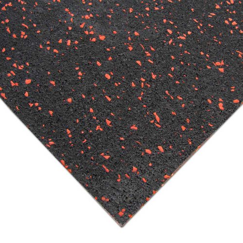 Rubber-Cal Elephant Bark Rubber Flooring - 3/16" Thick - color: Red Dot, size: 54"L x 48"W x 0.2"Th
