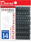 DONNA Snap on Foam Rollers Hair Curlers with Hair Clips for Hairdressing Styling - Heatless 1/2(D) SMALL BLACK 14PCS - color: BLACK - 1/2"(D) SMALL