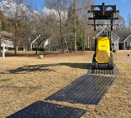 Mytee Products 2' x 4' Ground Protection Mats w/Double Sided Diamond Plated Tread Design - High Density Polyethylene Mat, Easily Supports 20 Ton Loads on Lawns, Dirt, and Any Other Areas - size: 1 - Pack
