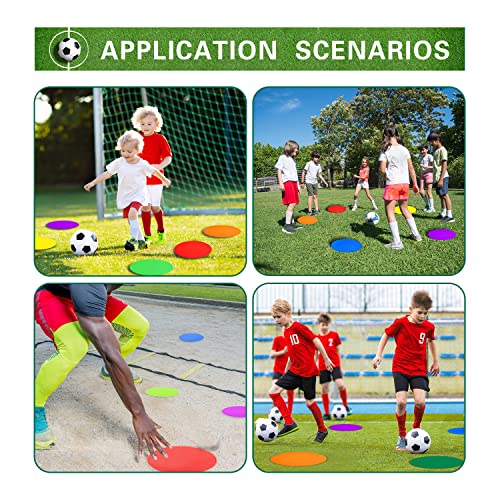 12/24Pcs Poly Spot Markers 4 inch/9 inch Non-Slip Rubber Agility Training Markers Floor Dots Flat Field Cones for Football Basketball Soccer School Exercise Drills Gym Dance Practice 6 Colors - style: 9 inch 18 Pcs (PVC)