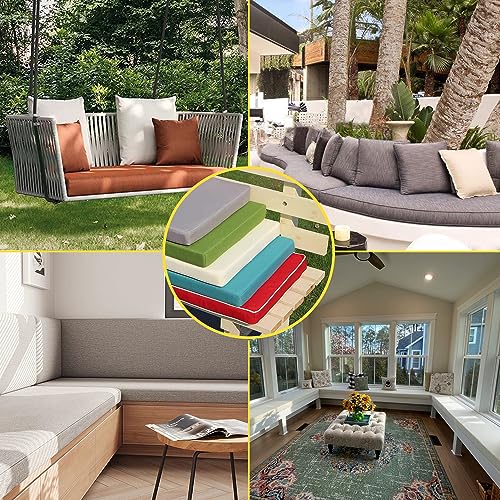 Custom Bench Cushion, Window Seat Cushions Indoor, Bench Cushions for Indoor Furniture,Non-Slip Bench Pads,75D Thickened Foam Bench Cushion for Indoor Bay Window Outdoor Garden Patio Cushion