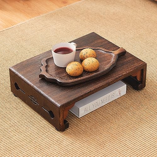 Wood Bed Step Stool,Wide Wooden Stepping Stool for Kids & Adults,Desk Foot Stool,4 inch Step Stool,Low Footrest Step Platform,Surface 15.8"x11.8"