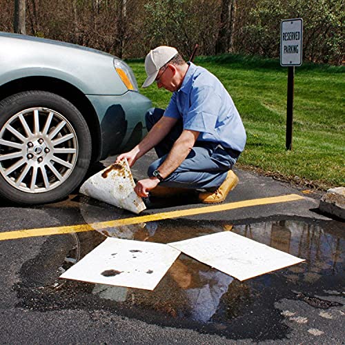ATERET Oil Mat I Lightweight Oil Only Absorbent Pad I 15" x 18" I 200 Oil Absorbing Pads I White