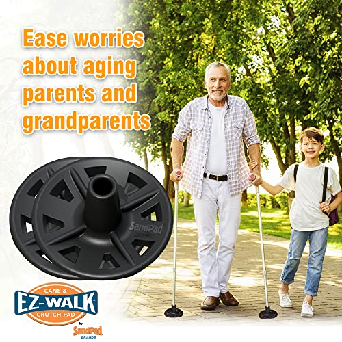 EZ-Walk/SandPad LandPad All Terrain Stabilizer Crutch Tips (Paired Pack) Made in the USA - size: Paired Pack (Crutches Only)