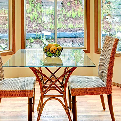 Dulles Glass 30 inch Square Glass Table Top - Tempered - 3/8" Thick Glass Surface, Safe Pencil Edge, Eased Corners, Multipurpose for Dining Table, Patio, Coffee and End Table - size: 30 inch, style: 3/8" thick - Pencil Polished - Eased Corners