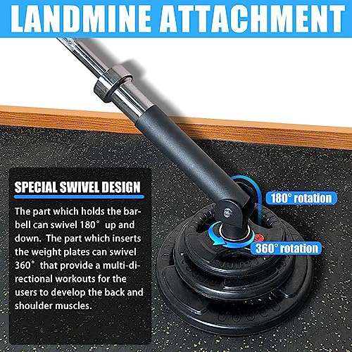 BLUSLM T Bar Row Platform Landmine Attachments for Squate Rack or Wall Mount Fits 2-inch Barbell, Landmine Base Gym Equipment, Power Cage Landmine for Almost of Power Rack - color: Style 1