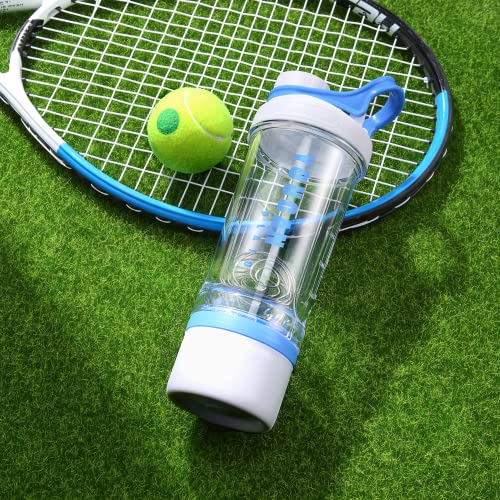 21oz Protein Shaker Bottle with Powder Storage Container-Shaker Cups for Protein Shakes-pre workout bottle-Mixer Cup-Gym Sport Water Bottle -Made with Tritan BPA Free,with Wire Whisk Balls (Blue) - color: Blue