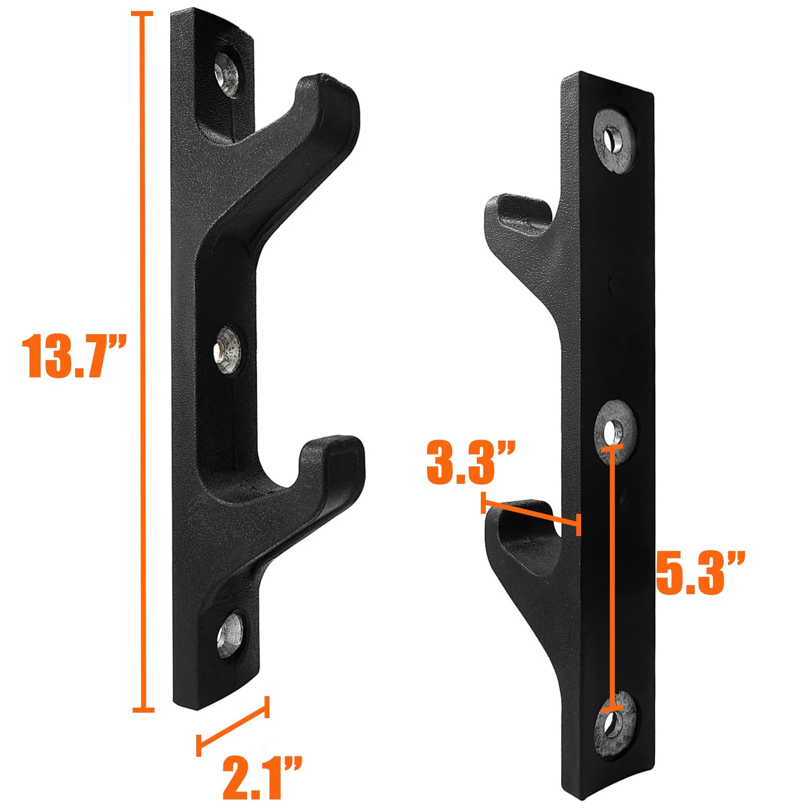 Luwint Wall Mounted Horizontal Barbell Holder, 1 Bar/2 Bars Storage Rack - style: B.2 Bar Holder