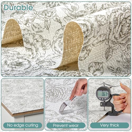 Drawer and Shelf Liner, Non-Slip Kitchen Cabinet Liners Non-Adhesive Thick Strong Grip Waterproof Washable Mats Protect Dresser Shelves Cupboard Bathroom Cabinets, Rose, 12 in X 10 FT - color: Rose, size: 11.8"W x 118"L