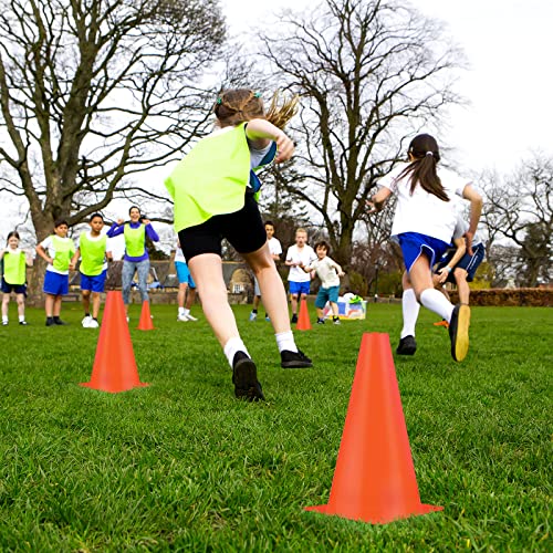 Hoteam 30 Pieces 9 Inch Traffic Cones Plastic Sport Agility Training Safety Cones Soccer Practice Equipment for Basketball Football Drills Exercise, Outdoor Activity and Events - color: Orange