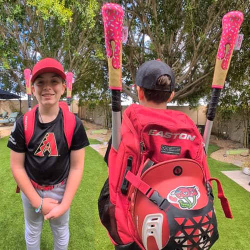 Handle Cover - Baseball Bat Cover Sleeve Protects Vehicle & Bat Grip - Batting Gloves & Helmet Companion with Zippered Hook - Softball Accessory - color: Ice Cream
