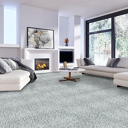Nexus Self Adhesive 12-Inch Vinyl Floor Tiles, 20 Tiles - 12'' x 12'', Mineral Speckle - Peel & Stick, DIY Flooring for Kitchen, Dining Room, Bedrooms & Bathrooms by Achim Home Decor, Grey - color: Mineral Speckle, style: Stone Look