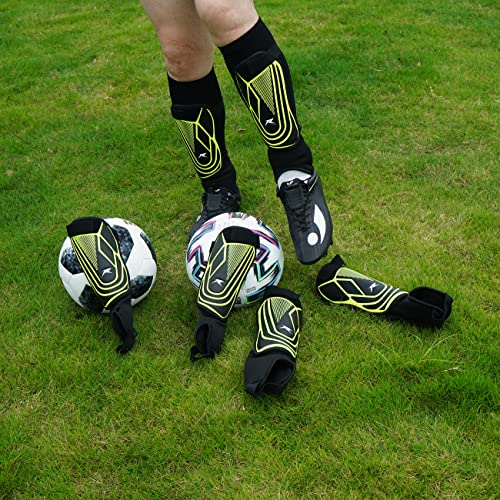Soccer Football Shin Guards with Ankle Protection, Super Protective Flexible Low-Profile Adult,Youth, Junior - size: Large