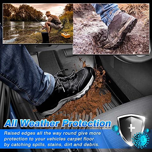 Cartist Custom Fit for Floor Mats Hyundai Santa Fe 2021 2022 2023 (Non-Hybrid) 1st & 2nd Row All Weather Floor Liner Carpet Protection TPE Odorless - size: 3)Hyundai Santa Fe(Non-Hybrid)【2021-2023】
