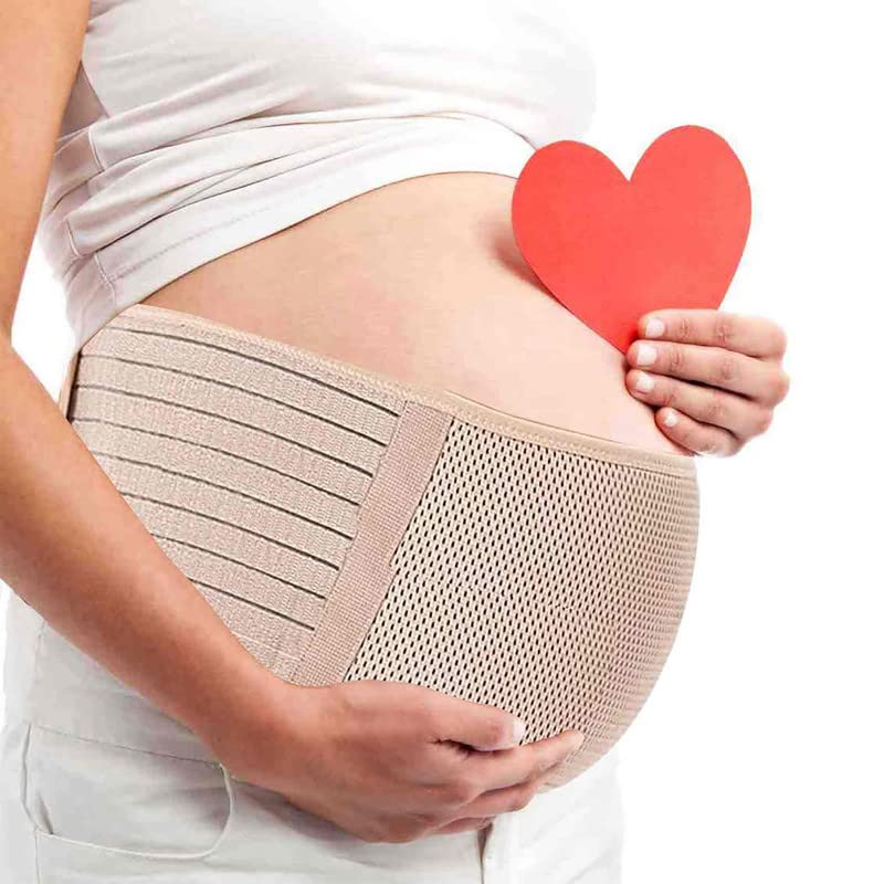 Pregnancy Belly Band Maternity Support Belt Eases Back Pelvic Pain | Belly band eases back pelvic pain. Breathable, adjustable, secure Velcro, durable, great value(Brown/Plus size) - color: Brown, size: Plus Size