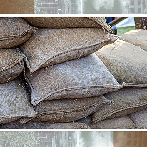 Shappy 10 Pieces Burlap Sand Bag 14" x 26" Empty Sand Bags with Solid Tie Flood Control Bag Water Barrier Sandbag for Flooding Moving House, Store Bags, Tent Sandbags