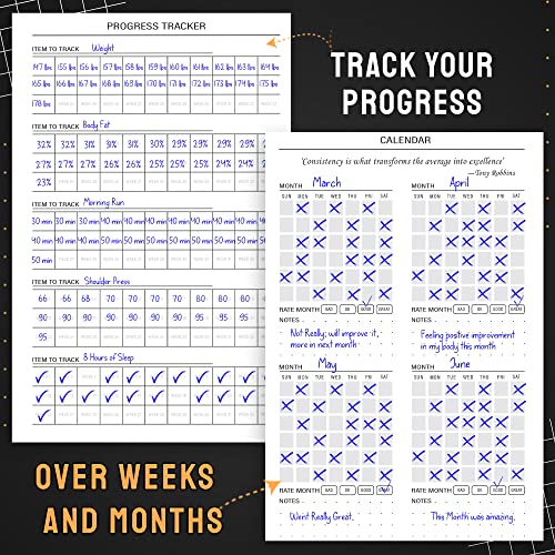 Nextnoid Hardcover Fitness & Food Journal - Nutrition & Workout Planner for Men & Women - A5 Sturdy Workout Log Book to Track Diet, Gym & Home Workouts - Burgundy - color: E.Burgundy, style: Fitness & Meal