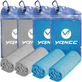 YQXCC 4 Pack Cooling Towels (40"x12"), Cool Neck Towel, Soft Breathable Microfiber for Gym, Yoga, Golf, Running, Camping & Summer Outdoor Activities - color: 2 Light Gray + 2 Light Blue