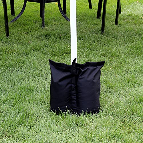 Sunnydaze Polyester Sandbag Canopy Weights - Fillable Canopy Anchors - Easy to Attach - Set of 4 - Black
