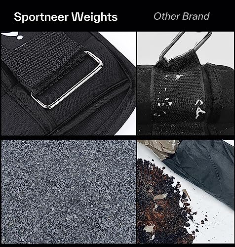 Sportneer Adjustable Ankle Weights Set - 1 Pair (2-10 lbs) Removable Sandbags for Women & Men, Comfortable Neoprene Leg Weights for Walking, Running, Pilates, Yoga, Home Workout & Physical Therapy - color: Black