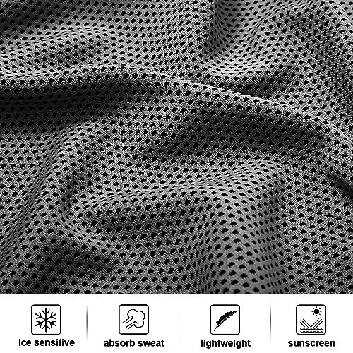 Honoson Cooling Towel Bulk - Neck & Face Cool Chilly Towels Microfiber Breathable Sport Sweat Rag for Gym, Yoga, Travel, Camping, Running, Outdoor - color: Gray Series Color, size: 32"x12"