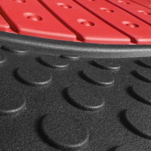 FH Group Car Floor Mats - Heavy-Duty Rubber Floor Mats for Cars, Universal Fit Full Set, Trimmable Automotive Floor Mats, Climaproof Floor Mats for Most Sedan, SUV, Truck Floor Mats Red - color: Red