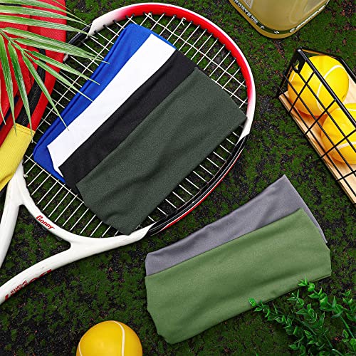 Deekin 6 Pcs Sweatbands for Kids Soccer Headbands Boys for Sports Breathable Sweat Wicking Headband for Kids Athletic Baseball Football Youth 5-15 Years Old - color: Solid Color