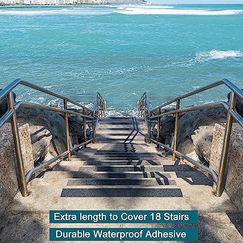 Anti Slip Tape, 1 Inch x 42 Ft Grip Tape for Stairs Outdoor/Indoor, Waterproof Non Skid Roll for Stair Treads Non Slip, High Traction Friction Abrasive Adhesive Stair Steps - Black - color: Black, size: 1” x 42'