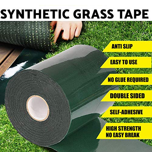 TYLife Double-Sided Artificial Grass Tape(2inx16ft),Self-Adhesive Artificial Seaming Tape, Carpet Turf Tape for Lawn,Outdoor Carpet Jointing,Mat Rug,Connecting Fake Grass - size: Double-sided(2InX16Ft)