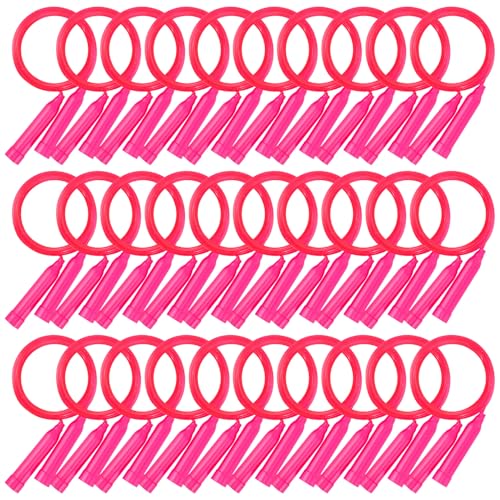 30 Pcs Kids Jump Rope,Colorful Jump Ropes for Kids,7.2 Feet Plastic Jump Ropes,Adjustable Skipping Rope,Jumping Ropes for Party Favors,Birthday Gifts,Indoor Outdoor Activity - color: Pink