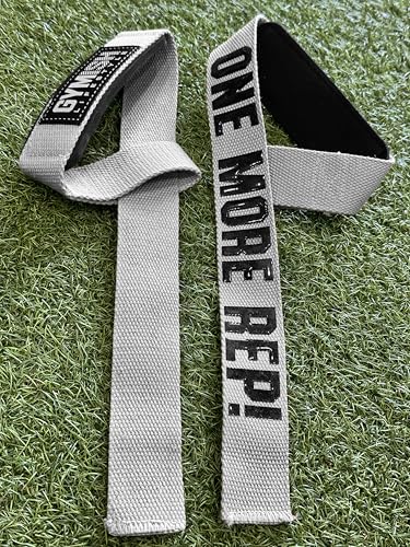 Gymish Lifestyle One More Rep Lifting Straps 24 Inch Non-Slip Soft Pad Wrist Strap for Weightlifting, Deadlifts & Powerlifting, Bodybuilding, Heavy Duty Gym Grips for Strength Training & Crossfit - color: Grey