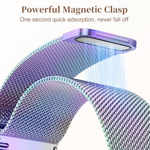 Getino Floral Magnetaic Metal Band Compatible with Galaxy Watch 7 Band 6 5 4 FE Active 2 40mm 44mm / Galaxy Watch 5 pro 45mm / Classic, Dressy Strap for Samsung Watch Bands Women Stainless Steel - color: Colorful