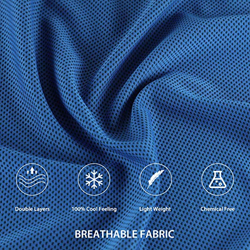 Sports Towel for Instant Cooling Relief Microfiber Towels for Golf Workout Swimming Gym Yoga Travel Camping Fitness 40"x12" Sweat Towel (S.Blue 2 Pack) - color: S.blue 2 Pack
