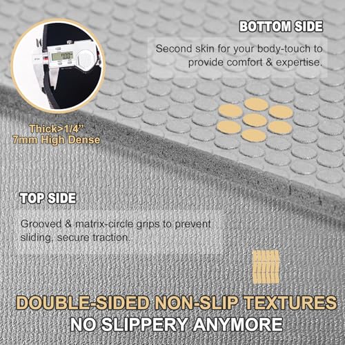 GXMMAT Extra Large Exercise Mat 16'x6'/12'x6'/10'x6'/8'x6'(7mm), Extra Wide Workout Mats for Home Gym Flooring, Non-Slip Thick Durable Cardio Mat for MMA,Plyo,Jump Rope,Weights,Fitness,Shoe-Friendly - color: Grey Cool, size: 6*8 FT