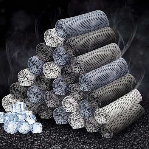 Honoson Cooling Towel Bulk - Neck & Face Cool Chilly Towels Microfiber Breathable Sport Sweat Rag for Gym, Yoga, Travel, Camping, Running, Outdoor - color: Gray Series Color, size: 32"x12"