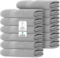 Commercial Bulk Pack of 12 Bath Towels – 100% Cotton Terry 24" x 48" – Ideal for Hotels, Salons, Gyms, Spas & Institutional Use – Light Grey - color: Light Grey, size: 24"x48" - PK 12