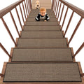 PADOOR Non Slip Stair-Treads,Rubber Backing Stair-Runners for Wooden Steps,15PCS Residue Free Carpet Stair Treads for Kids and Dogs 8"x30" Black - size: 15PCS, style: Black