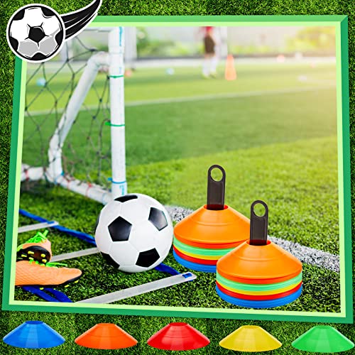 Lewtemi Soccer Disc Cones Sports Training Cones Plastic Multicolor Field Marker with 2 Holder for Football Basketball Lacrosse Tennis Practice Equipment - color: Mixcolor