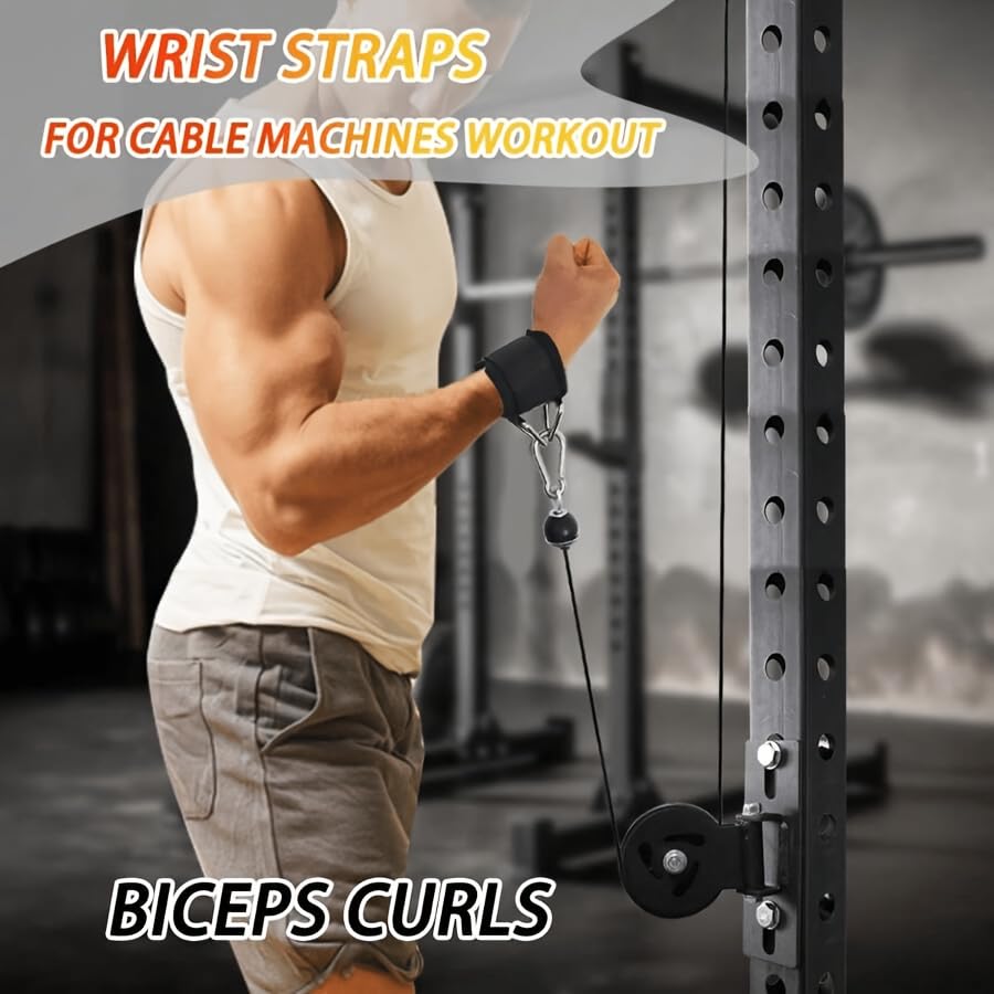 2-Pack Adjustable Fitness Wristbands – Anti-Slip Heavy-Duty Straps for Cable Machines, Weightlifting, Pull-Ups, Gym & Home Strength Training