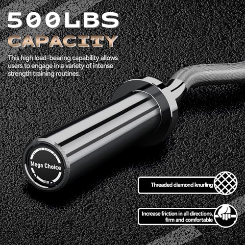 4FT Ez Curl Barbell Bar, O-Lympic Barbell Curl Bar with 2 Spring Collars, Bearing & Bronze Bushing Rotating Sleeves, Knurled Grip, Durable Rust-Proof Design for Squats/Curls/Bench Press, Black