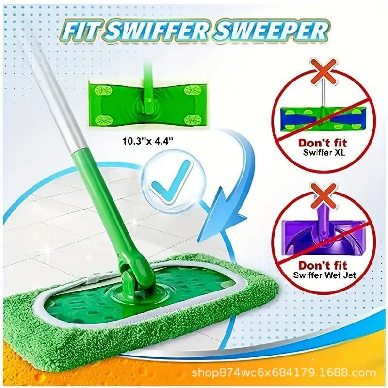 4Pcs Reusable Microfiber Mop Pads, Mop Replacement Heads, Easy Cleaning Wet & Dry Floors Surface Machine Washable Pad for Household Cleaning Essential Tool