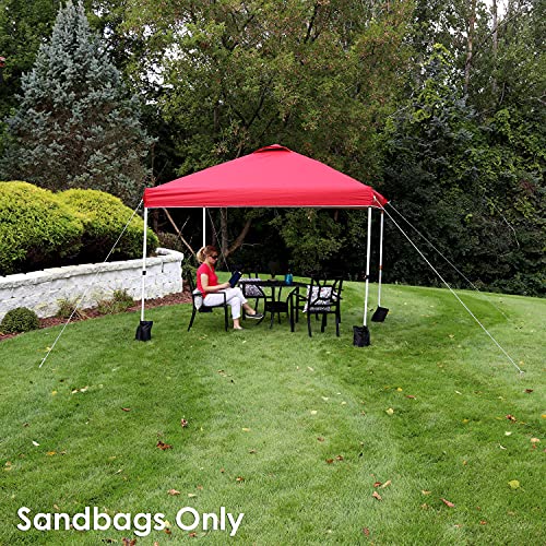 Sunnydaze Polyester Sandbag Canopy Weights - Fillable Canopy Anchors - Easy to Attach - Set of 4 - Black