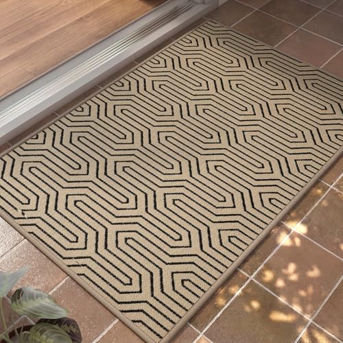 Door Mat Indoor Outside Entrance 24''x35'', Dirt Resistant Absorbent Mats, Non-Slip Rubber Backing, Outdoor Inside Front Entryway Mat, All-Season Welcome Mat, Low Profile Porch Doormat, Brown - color: A- Brown, size: 24"x35"