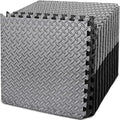 BEAUTYOVO Puzzle Exercise Mat with 12/24/48 Tiles Interlocking Foam Gym Mats, 24'' x 24'' EVA Foam Floor Tiles, Protective Flooring Mats for Gym Equipment - color: 192 Sq.ft/48 Tiles - Black&gray