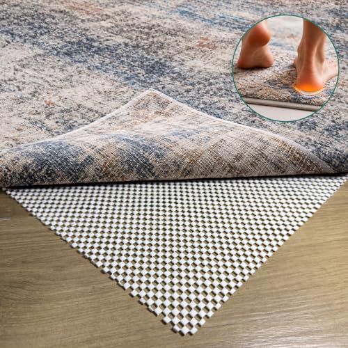 Non Slip Rug Pad Gripper 5 x 7 Feet Extra Thick Carpet Pads, Anti Carpet Rug Mats for Area Rugs and Hardwood Floors, Keep Area Rugs Safe and in Place - size: 5' x 7'