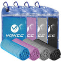 YQXCC 4 Pack Cooling Towels (47"x12"), Ice Cool Neck Towel, Soft Breathable Microfiber for Yoga, Golf, Gym, Running, Camping & Hot Weather - color: Light Blue/Pink/Light Gray/Dark Gray