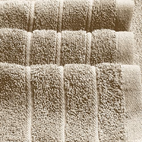 Tens Towels Pack of 8 Towels Set, 2 Extra Large Bath, 2 Hand, 4 Washcloths, 100% Cotton, Lighter Weight, Quicker to Dry, Super Absorbent, Perfect for Bathroom, Beige - color: Beige